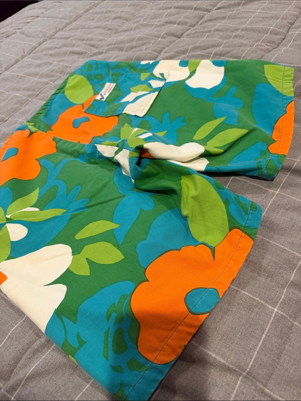 Vintage 60s 70s Jams World Surfline Hawaiian Print Colorful Cotton Shorts M - Picture 7 of 7